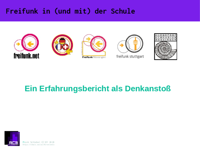 Freifunk in (und mit) der Schule